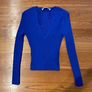Zara - Ribbed V-Neck Top